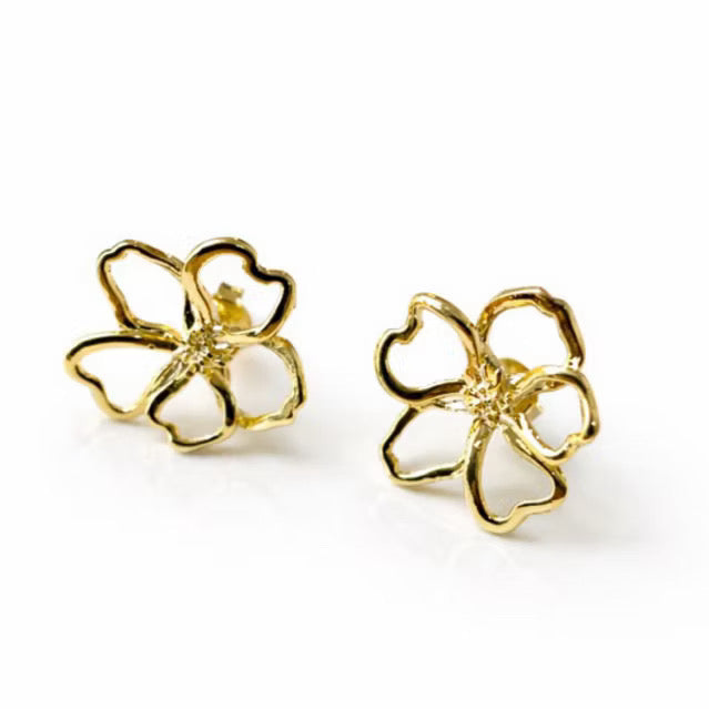 ￼Brinco Feminino Semijóia Orgânico Flor Leve e Delicado